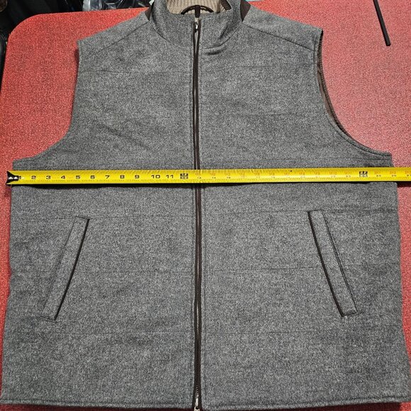 Peter Millar Crown Fleece Darien Vest Sz XL Gray Wool/Cashmere Full Zip Outdoor - Picture 8 of 9